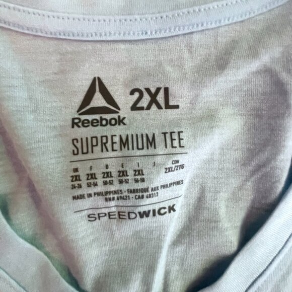 New with Tag NWT Reebok Baby Blue V-neck Supremium Tshirt-Size 2XL - Picture 2 of 8